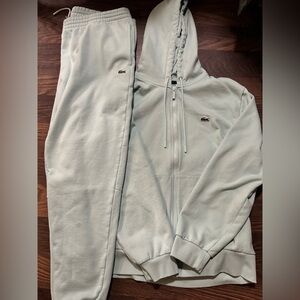 Lacoste Classic Fit teal Apparel men’s size 2 XL 100% cotton jogger set preowned